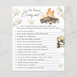Campfire baby shower - Game Who knows daddy best
