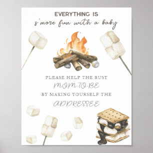 Campfire baby shower - Help the Busy Mum-to-Be Poster