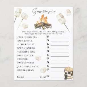 Campfire Baby shower - Price Guess Game
