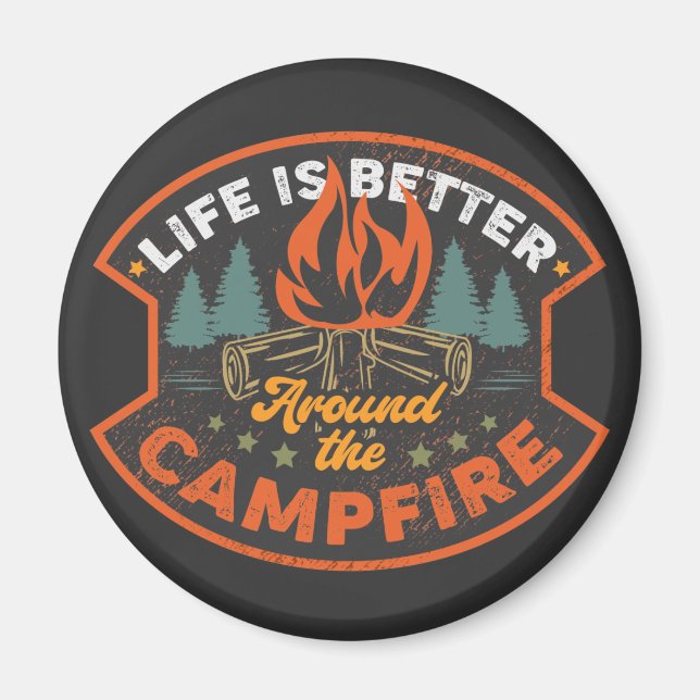 Campfire Badge Word Art Large  Magnet (Front)