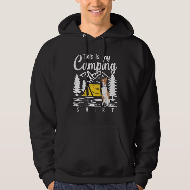 Campfire Basenji This Is My Camping Hoodie (Front)