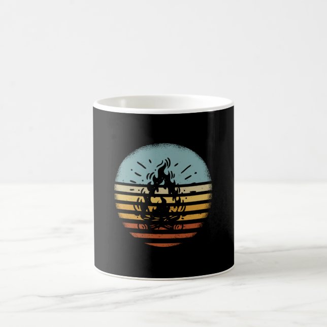 Campfire Camping Retro Coffee Mug (Center)