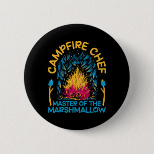 Campfire Chef Master Of The Marshmallow Hiking 6 Cm Round Badge