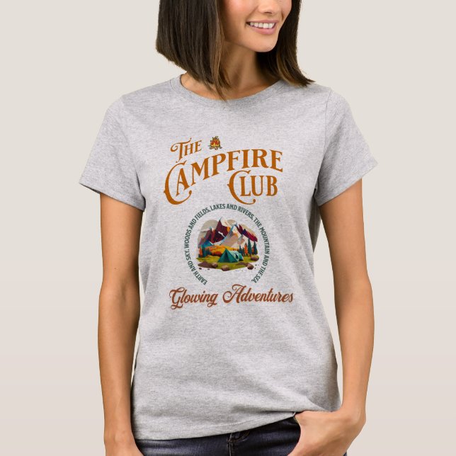 Campfire Club Camping Outdoors T-Shirt (Front)