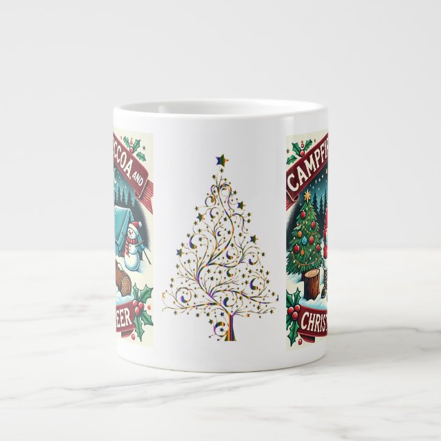 Campfire, Cocoa, and Christmas Cheer: Cosy Up for  Large Coffee Mug (Front)