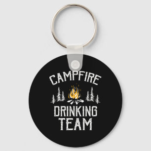 Campfire Drinking Team Camping Lovers Camper Key Ring