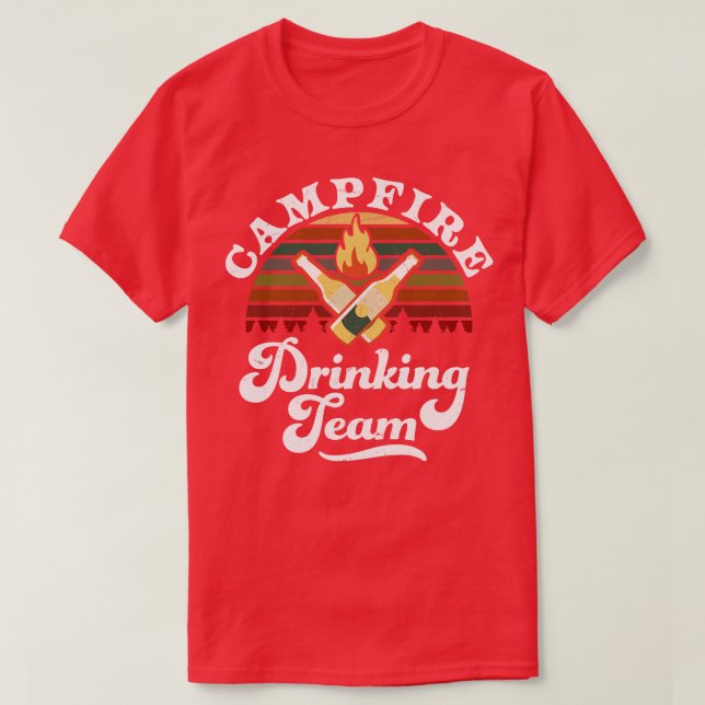 Campfire Drinking Team Camping T-Shirt (Design Front)