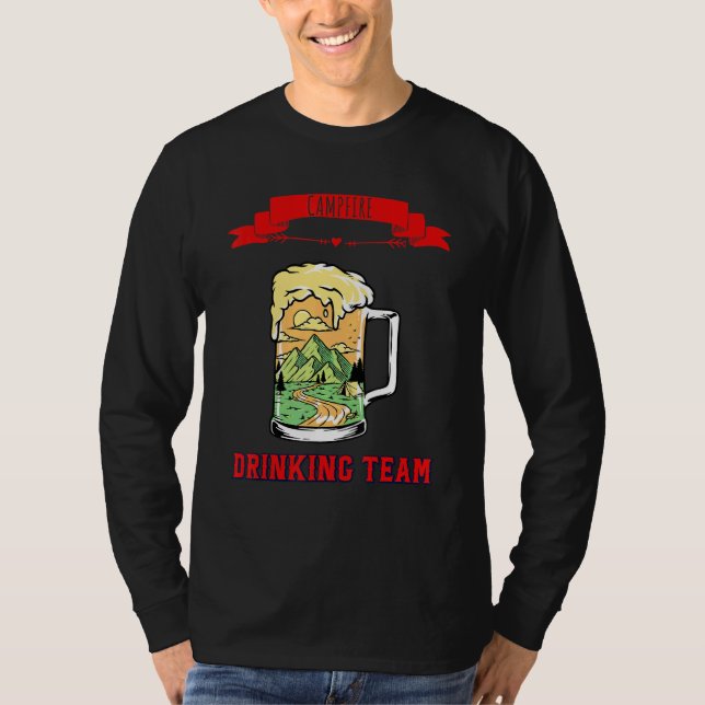 Campfire Drinking Team  Humour Fun 1 T-Shirt (Front)