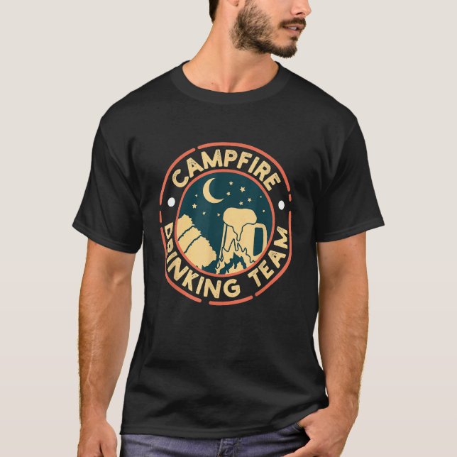 Campfire Drinking Team I Camper Friends T-Shirt (Front)