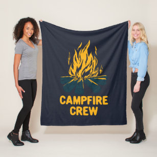 Campfire Family Reunion Camping Crew Fleece Blanket