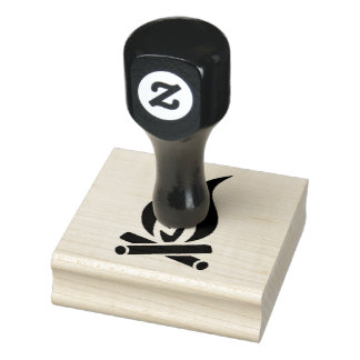 Campfire flame outdoor life flame rubber stamp