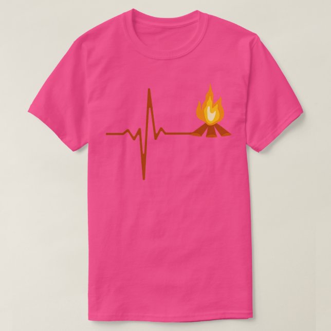Campfire Heartbeat Camping 2 T-Shirt (Design Front)