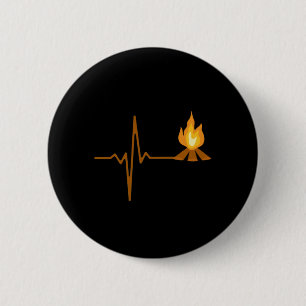 Campfire Heartbeat Camping 6 Cm Round Badge