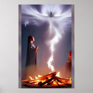 Campfire Magic - AI Fantasy Art Print Tribal