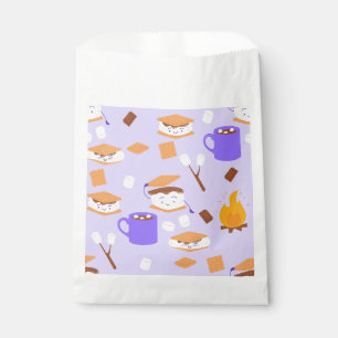 campfire marshmallow chocolate smores purple favour bags
