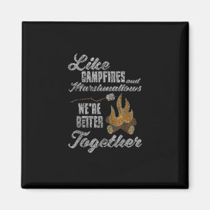 Campfire Marshmallows Better Together Distressed V Magnet