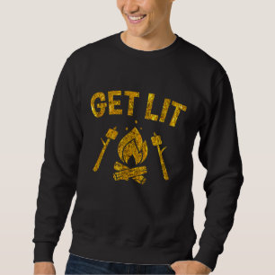 Campfire Marshmallows T Smores Get Lit Camping Jo Sweatshirt