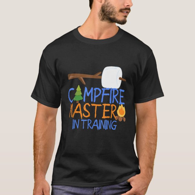 Campfire Master In Training Kids Camping  Smores T-Shirt (Front)