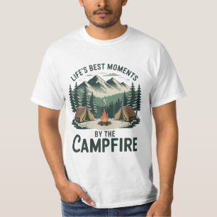 Campfire Moments Vintage Mountain Design Men’s T-Shirt