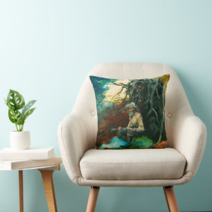 Campfire Mountain Man Adirondacks Winslow Homer Cushion