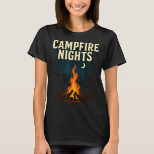 Campfire nights camping forest mountains  T-Shirt