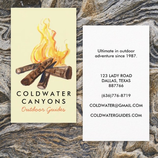 Campfire Outdoorsy Camp Hike Adventure Scouts Business Card (Creator Uploaded)