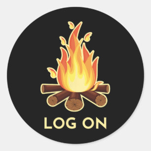 Campfire Pun Classic Round Sticker