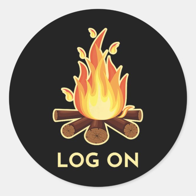 Campfire Pun  Classic Round Sticker (Front)