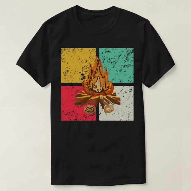 Campfire Retro Vintage T-Shirt (Design Front)
