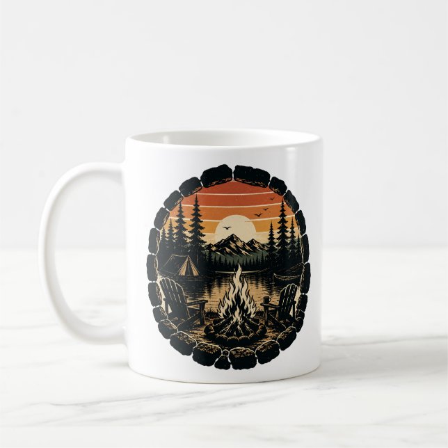 Campfire Ring Vintage  Coffee Mug (Left)