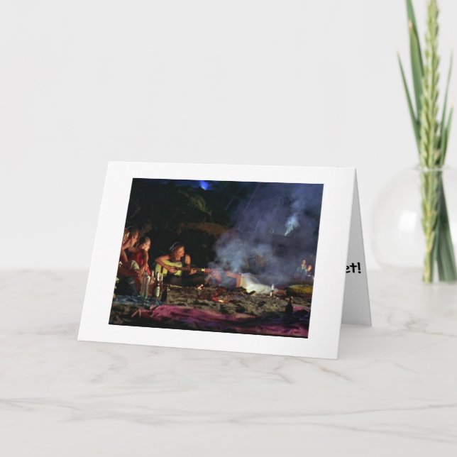 CAMPFIRE=SINGING HAPPY BIRTHDAY ACROSS THE MILES CARD (Front)