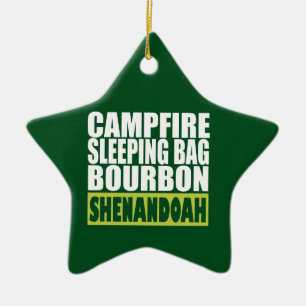 Campfire Sleeping Bag Bourbon Shenandoah Ceramic Tree Decoration