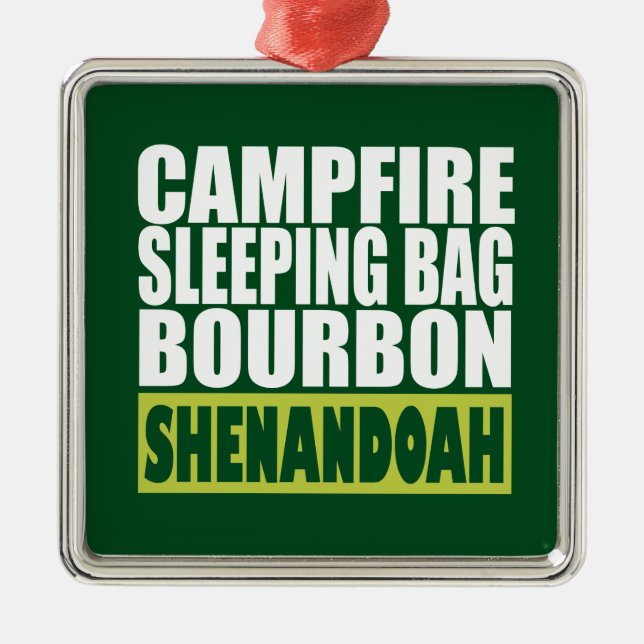 Campfire Sleeping Bag Bourbon Shenandoah Metal Tree Decoration (Front)