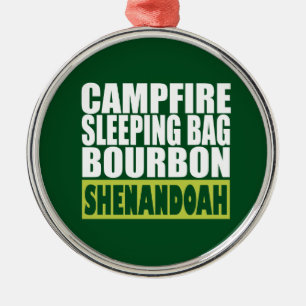 Campfire Sleeping Bag Bourbon Shenandoah Metal Tree Decoration