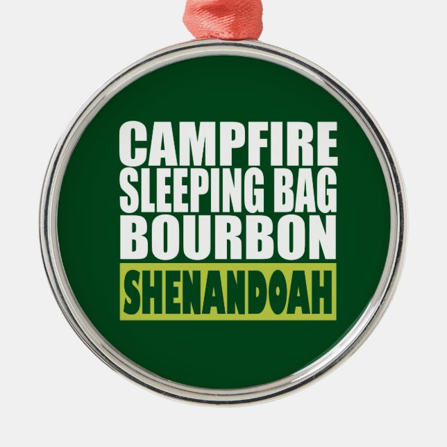 Campfire Sleeping Bag Bourbon Shenandoah Metal Tree Decoration (Front)