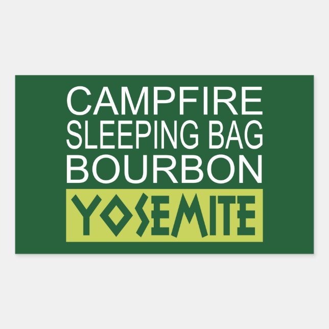 Campfire Sleeping Bag Bourbon Yosemite Rectangular Sticker (Front)