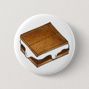 Campfire S'mores Marshmallow Camp Smores Foodie 6 Cm Round Badge