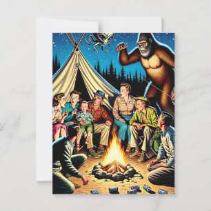 Campfire Stories Funny Retro Blank Postcard
