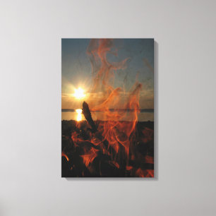 Campfire Sunset at Calumet Waterworks Canvas Print