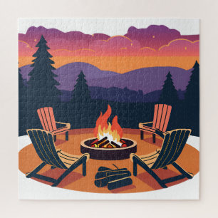 Campfire Sunset Jigsaw Puzzle