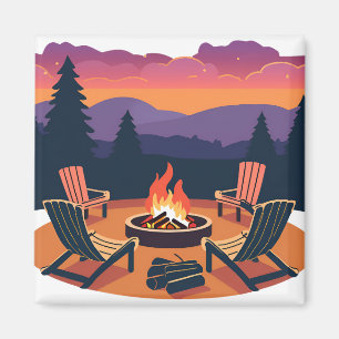 Campfire Sunset Magnet