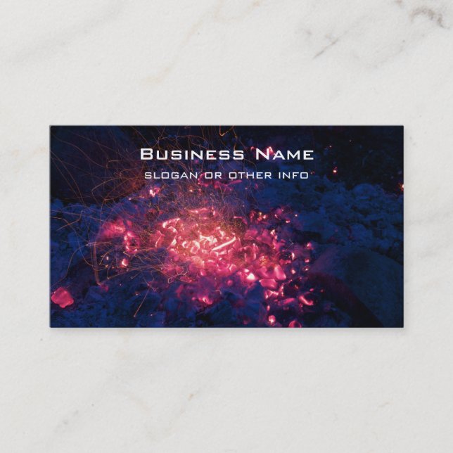Campfire with Burning Embers Business Card (Front)