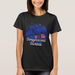 Campfires and Cocktails Camping Party Camper Reuni T-Shirt