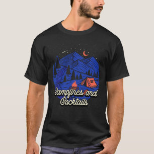 Campfires and Cocktails Camping Party Camper Reuni T-Shirt