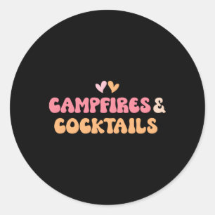 Campfires Cocktails Classic Round Sticker