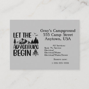Campground Adventures Business Card