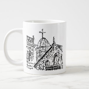 Campground Motif by Babbie - Martha's Vineyard Large Coffee Mug