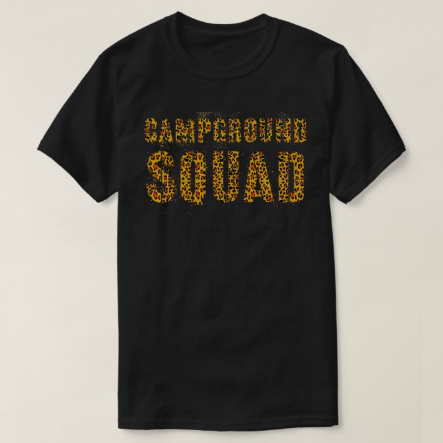 CAMPGROUND SQUAD Leopard Print Summer Counsellor T T-Shirt (Design Front)