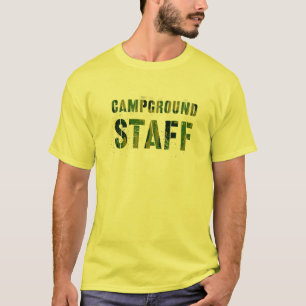 CAMPGROUND STAFF Camo Summer Counsellor Teacher Te T-Shirt