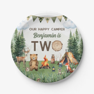 Camping 2nd Birthday Party Paper Plate